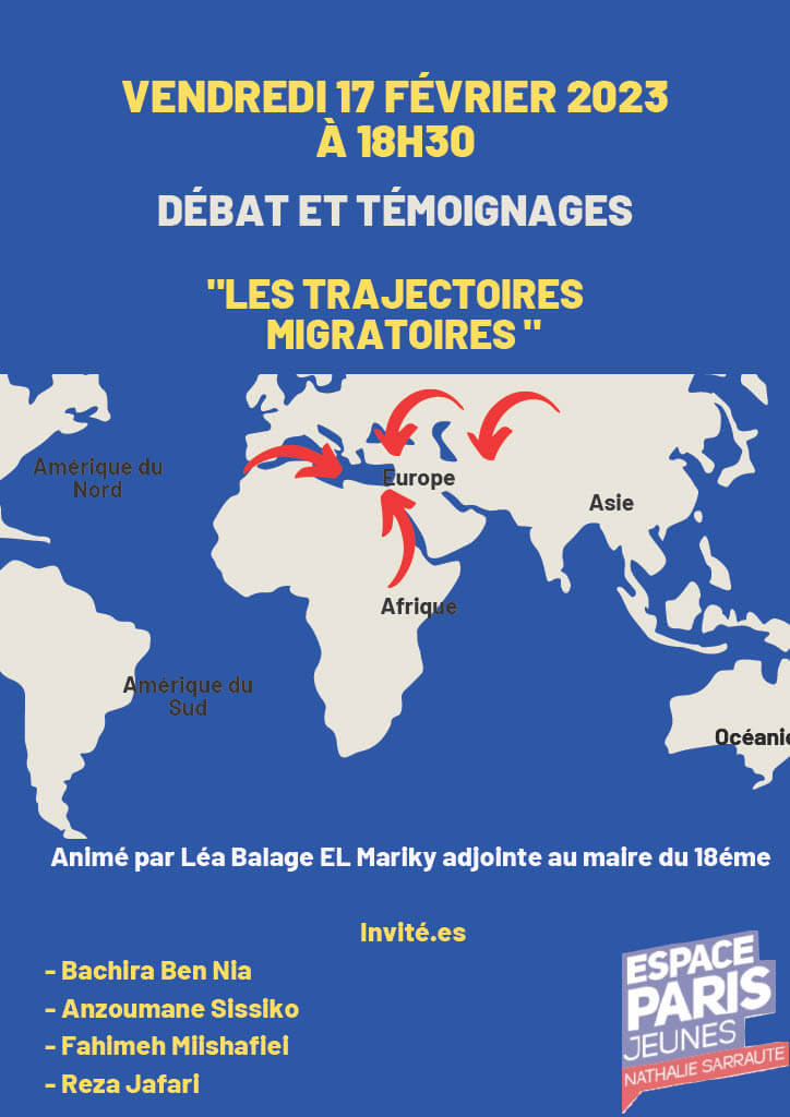 Affiche de la soirée-débat « Les trajectoires migratoires »